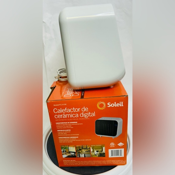 Soleil Electric Digital Ceramic Heater 1500W White Portable Compact Indoor Heatr - Picture 3 of 7